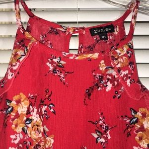 Zunie Girl’s Red Floral sleeveless Dress new with tag size 10